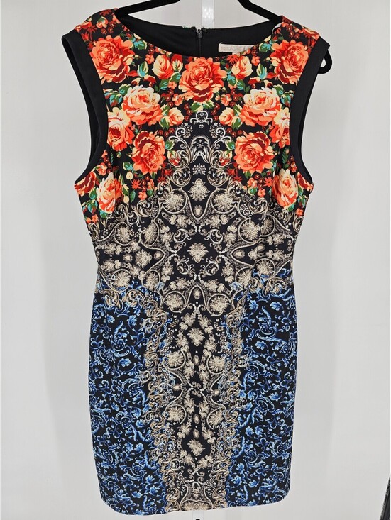 Boston Proper Dresses & Skirts - Boston Proper Womens Sz 18 Knee Length Sheath Dress Sleeveless Colorful Floral